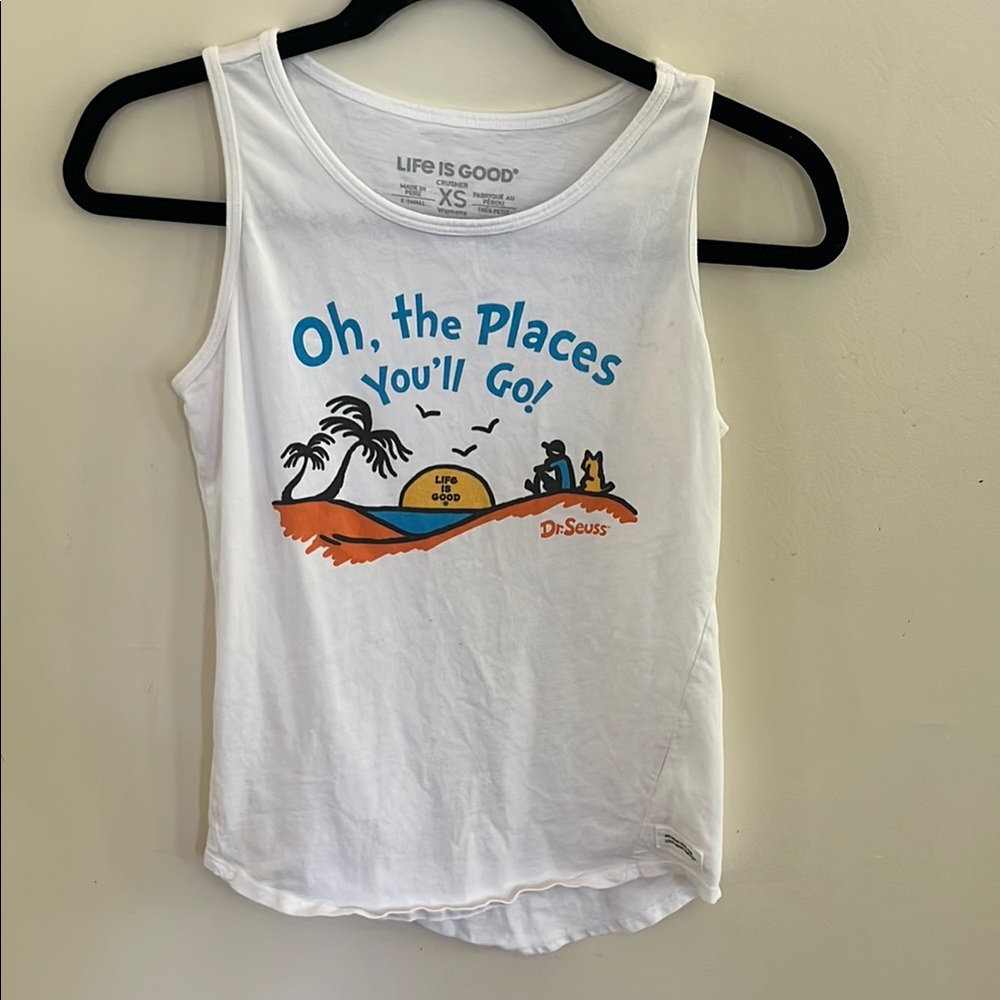Life is Good Dr. Seuss White Tank Top